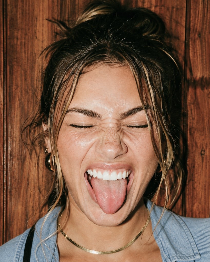 Person making a playful expression